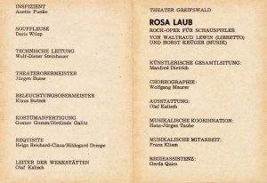 Rosa Laub Greifswald Besetzung
