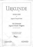 Frank Weber Urkunde Ruderregatta