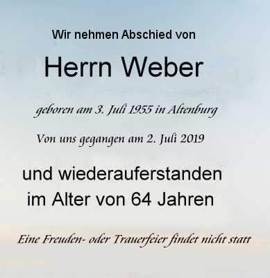 Frank Weber Abschied Auferstehung